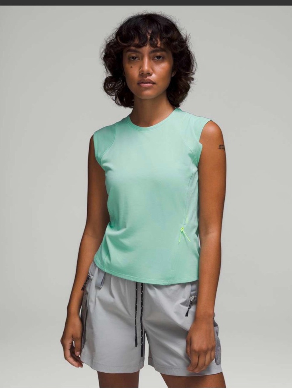 Lululemon Cap Sleeve Hiking Tank Top SZ 8 Wild Mint